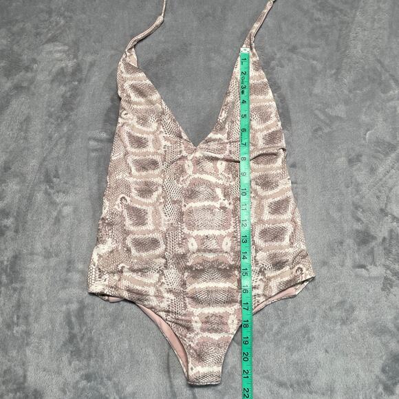 Vitamin A Bianca One Piece Swimsuit Womens Small Pink Snakeskin Reversible New - Picture 10 of 11